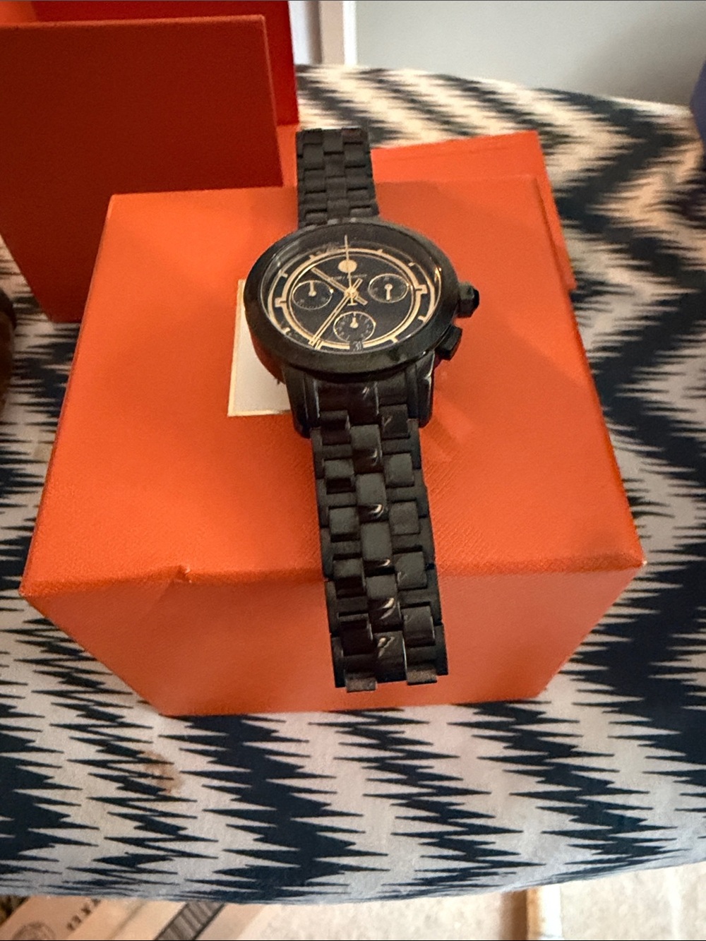 Tory Burch Black Watch with Gold Accents
